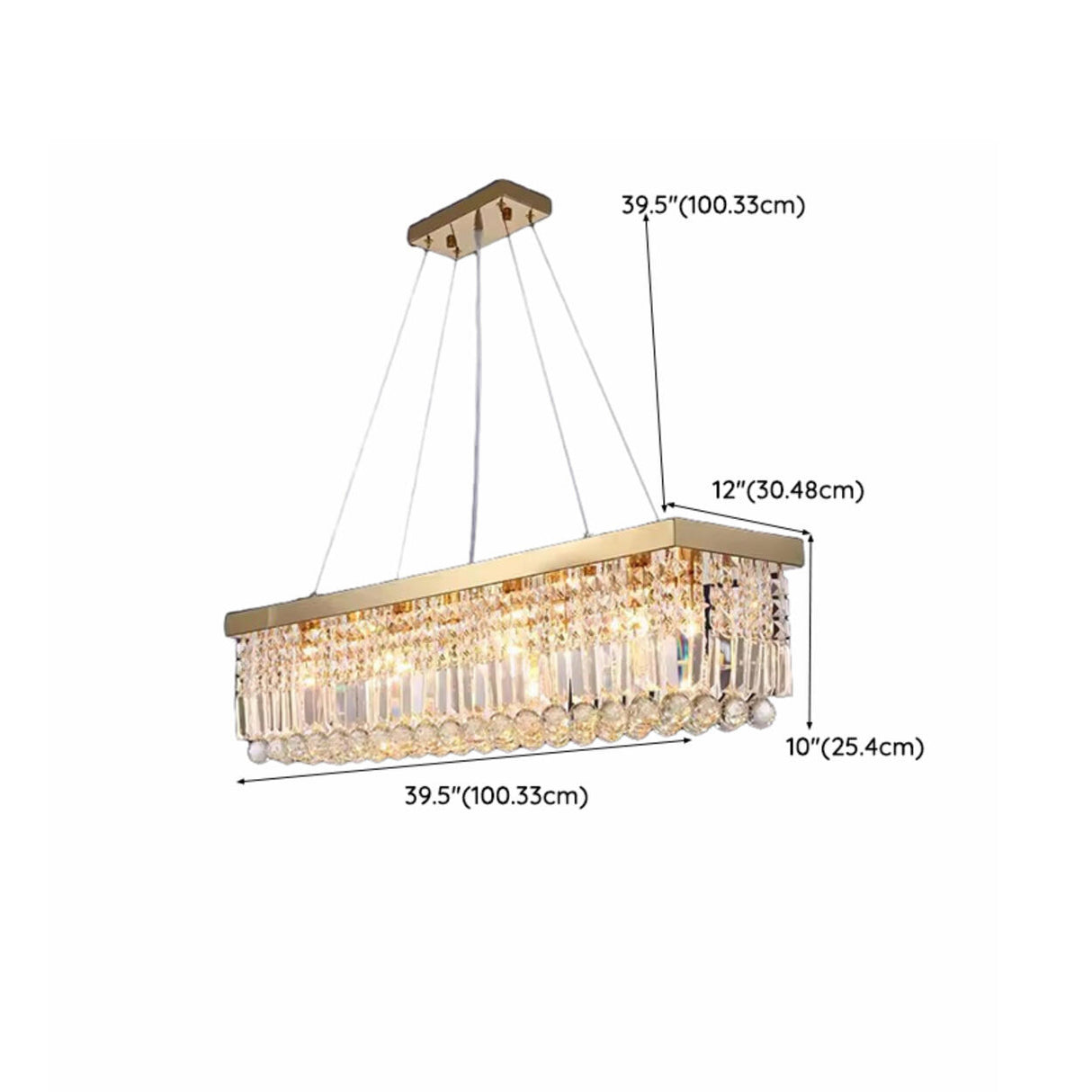 Luxury Rectangular Crystal Island Chandelier Light Image - 21