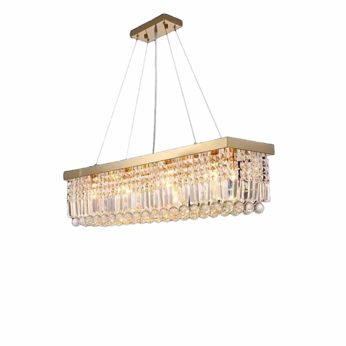 Luxury Rectangular Crystal Island Chandelier Light Image - 6