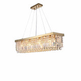 Luxury Rectangular Crystal Island Chandelier Light Image - 6