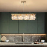 Luxury Rectangular Crystal Island Chandelier Light Image - 8