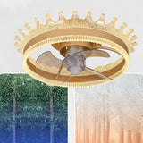 Luxury Remote Round Clear Blade Ceiling Fan with Light Image - 10