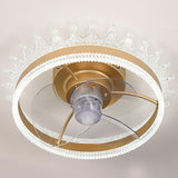 Luxury Remote Round Clear Blade Ceiling Fan with Light Image - 9