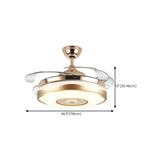 Luxury Retractable Blade Chandelier Ceiling Fan Light Image - 14