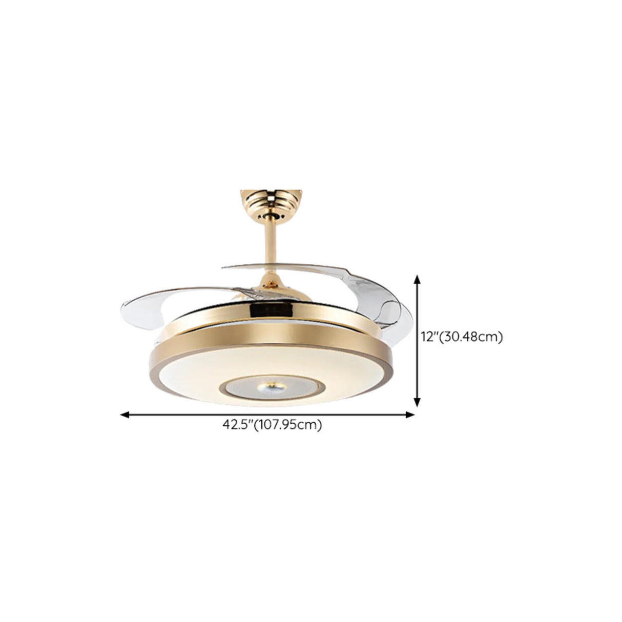 Luxury Retractable Blade Chandelier Ceiling Fan Light Image - 17