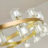 Luxury Ring Gold Finish Crystal Chandelier Image - 16