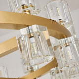 Luxury Ring Gold Finish Crystal Chandelier Image - 17