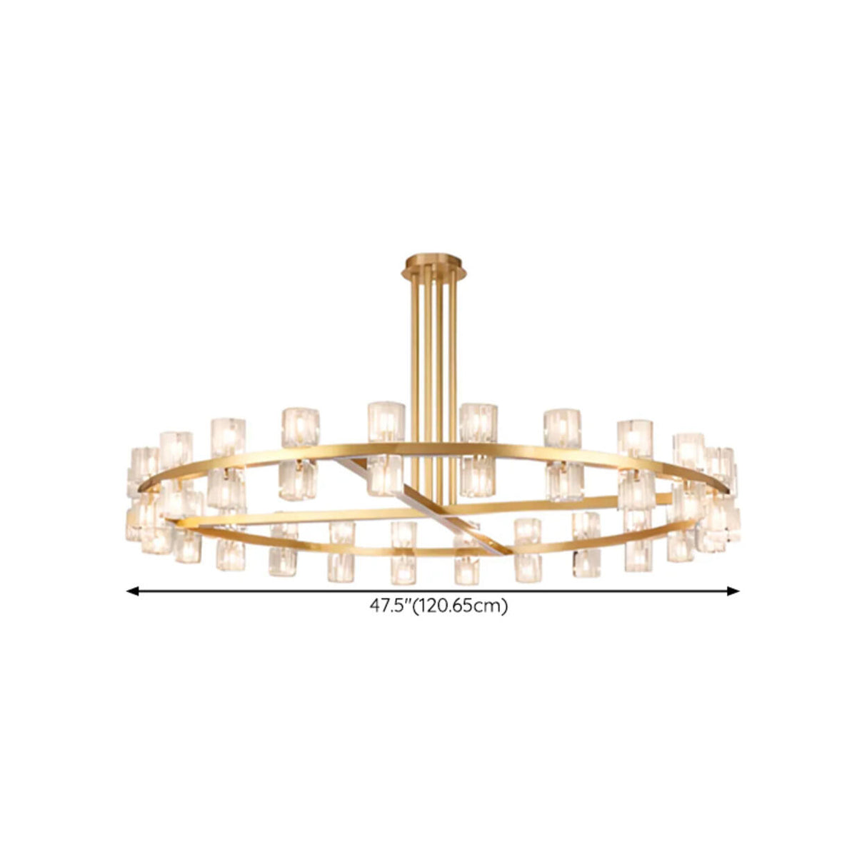 Luxury Ring Gold Finish Crystal Chandelier Image - 21