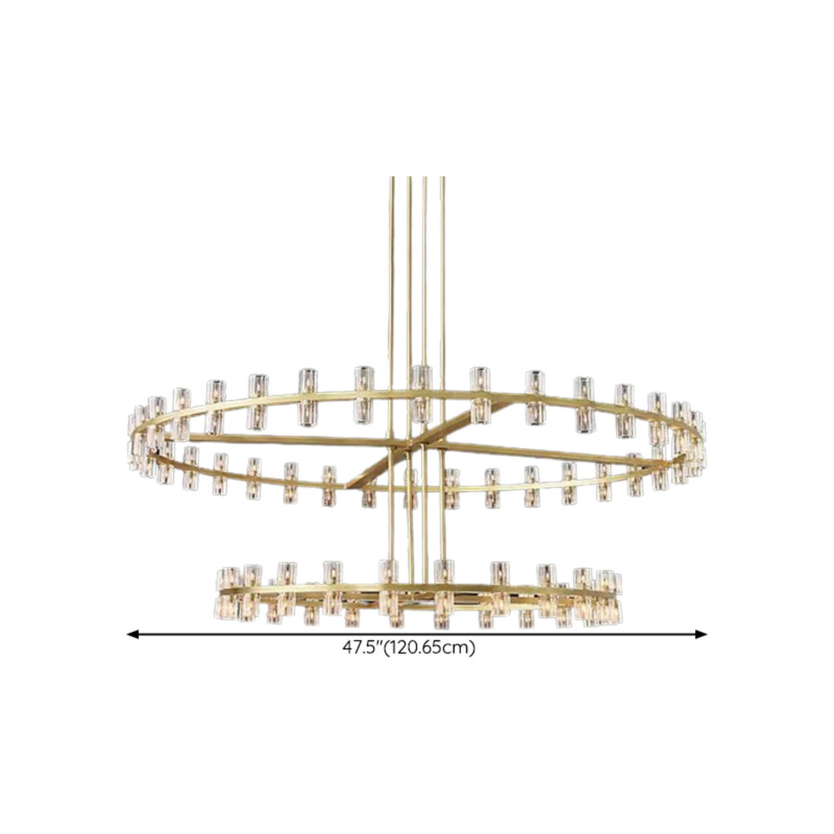 Luxury Ring Gold Finish Crystal Chandelier Image - 22