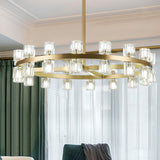 Luxury Ring Gold Finish Crystal Chandelier Image - 4