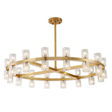 Luxury Ring Gold Finish Crystal Chandelier Image - 5