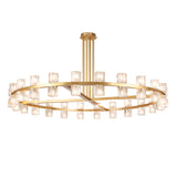 Luxury Ring Gold Finish Crystal Chandelier Image - 6