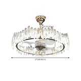 Luxury Ring Retractable Blade Crystal Ceiling Fan Light Image - 16