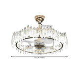 Luxury Ring Retractable Blade Crystal Ceiling Fan Light Image - 17