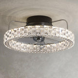 Luxury Round Crystal 5 Blade Ceiling Fan with Light Image - 1