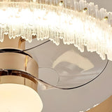 Luxury Round Crystal Living Room Ceiling Fan with Light Image - 9