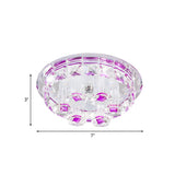 Luxury Round Crystal Purple Prism LED Flush Mount Light Image - 4