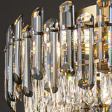 Luxury Smoke Grey Crystal Flush Mount Light Living Room Image - 14