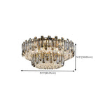 Luxury Smoke Grey Crystal Flush Mount Light Living Room Image - 19