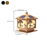 Luxury Solar Pattern Post Lantern Outdoor Lamp Bronze #size