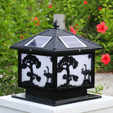 Luxury Solar Pattern Post Lantern Outdoor Lamp Bronze Image - 3