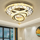 Luxury Spiral Crystal Semi-Flush Mount Ceiling Light Image - 1