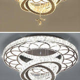 Luxury Spiral Crystal Semi-Flush Mount Ceiling Light Image - 12