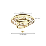 Luxury Spiral Crystal Semi-Flush Mount Ceiling Light #size