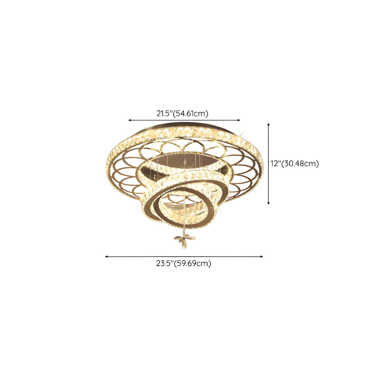 Luxury Spiral Crystal Semi-Flush Mount Ceiling Light Image - 15