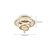 Luxury Spiral Crystal Semi-Flush Mount Ceiling Light Image - 16