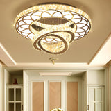 Luxury Spiral Crystal Semi-Flush Mount Ceiling Light Image - 4