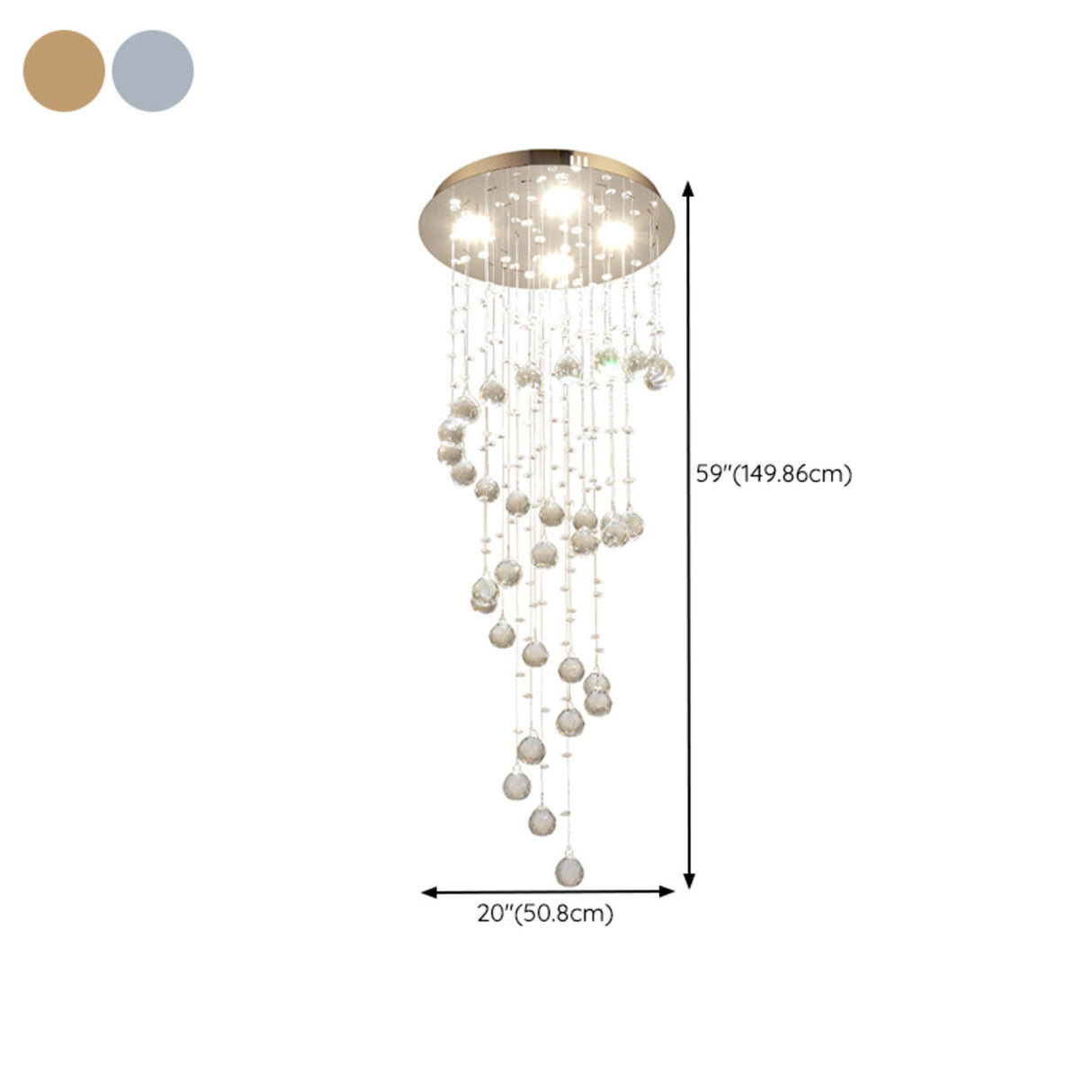 Luxury Stairwell Spiral Crystal Chandelier Pendant Light   Image - 34