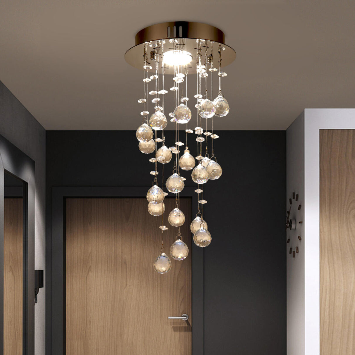 Luxury Stairwell Spiral Crystal Chandelier Pendant Light   Image - 8