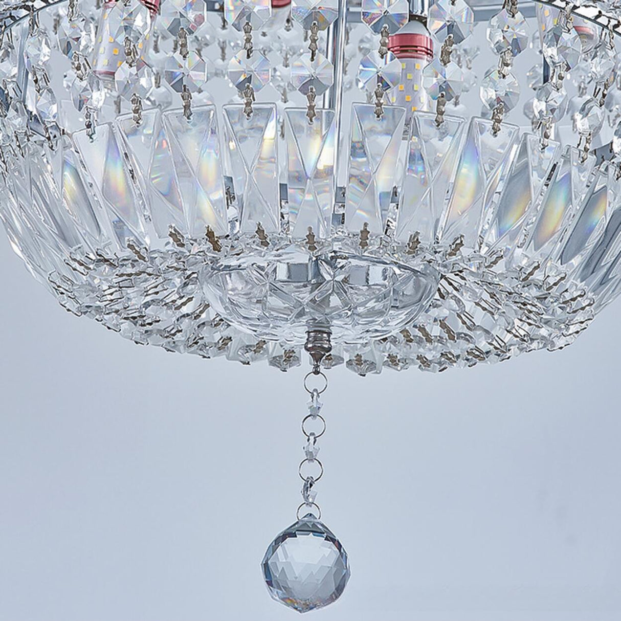 Luxury Stairwell Tiered Clear Crystal Chandelier  Image - 11