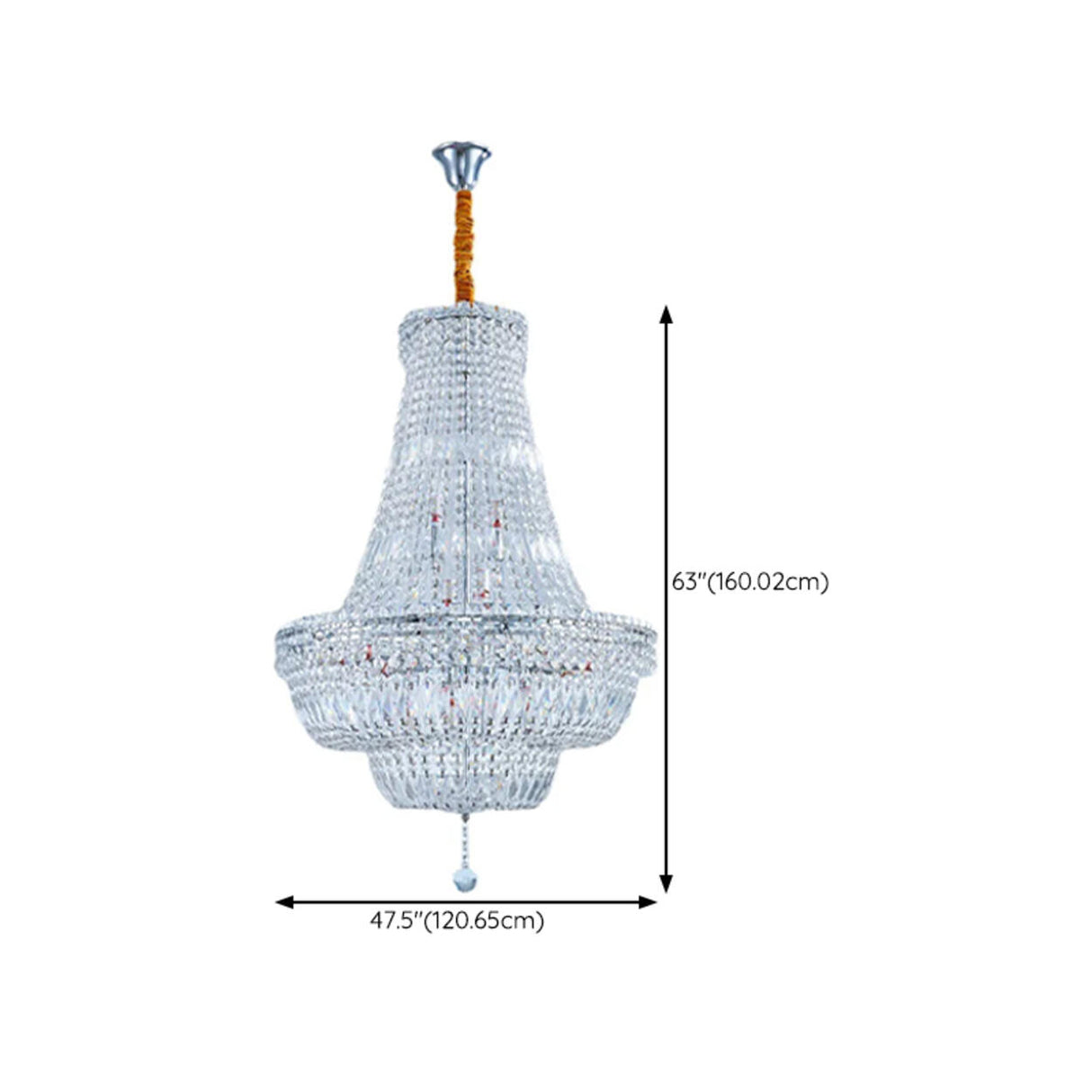 Luxury Stairwell Tiered Clear Crystal Chandelier  Image - 19