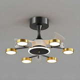 Luxury Starburst Metal Frame Ceiling Fan with Light Image - 11