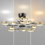 Luxury Starburst Metal Frame Ceiling Fan with Light Image - 12