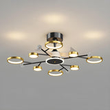 Luxury Starburst Metal Frame Ceiling Fan with Light Image - 2