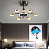 Luxury Starburst Metal Frame Ceiling Fan with Light Image - 20