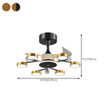 Luxury Starburst Metal Frame Ceiling Fan with Light #size