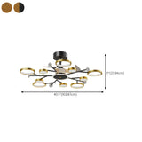 Luxury Starburst Metal Frame Ceiling Fan with Light Image - 23