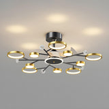 Luxury Starburst Metal Frame Ceiling Fan with Light Image - 4