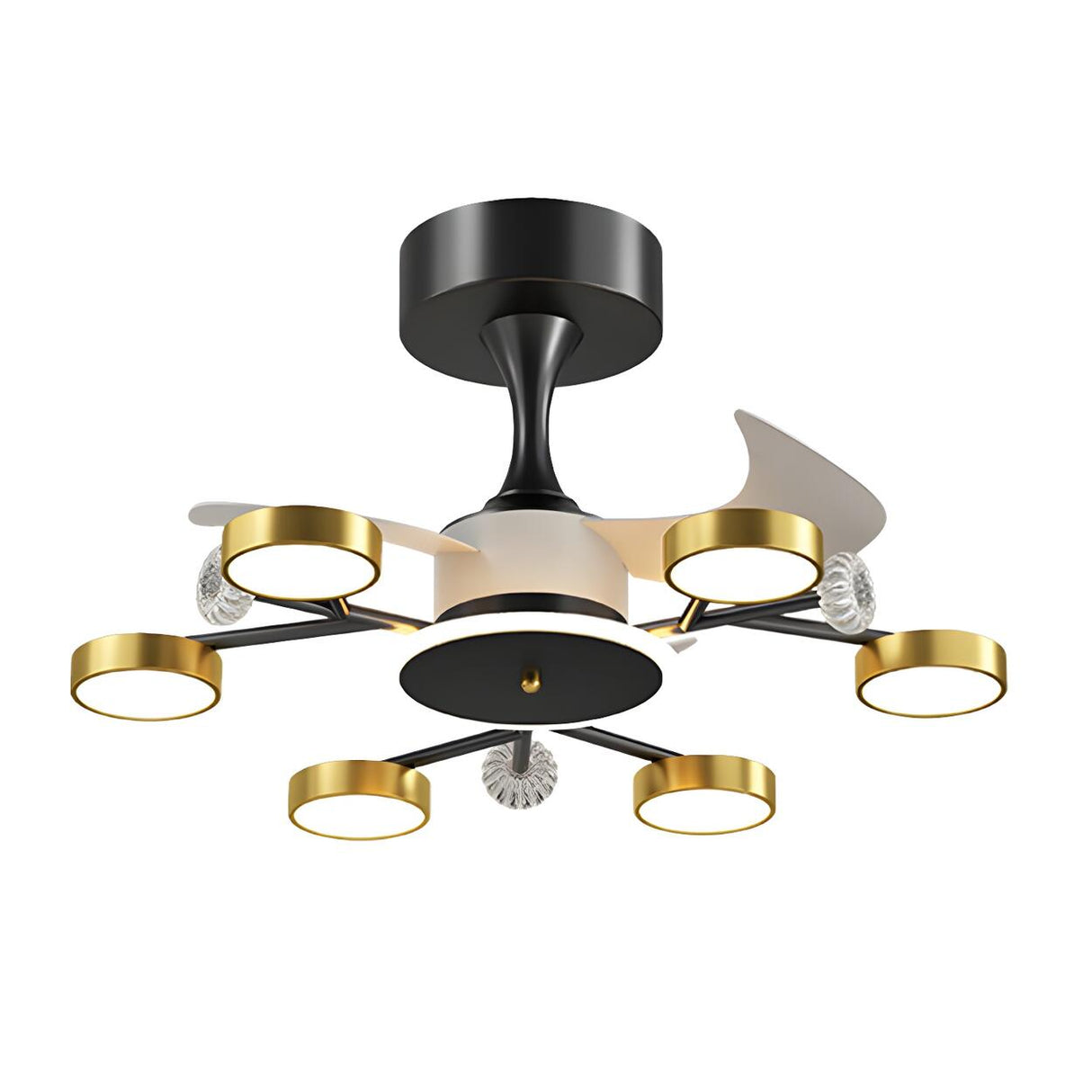 Luxury Starburst Metal Frame Ceiling Fan with Light Image - 9