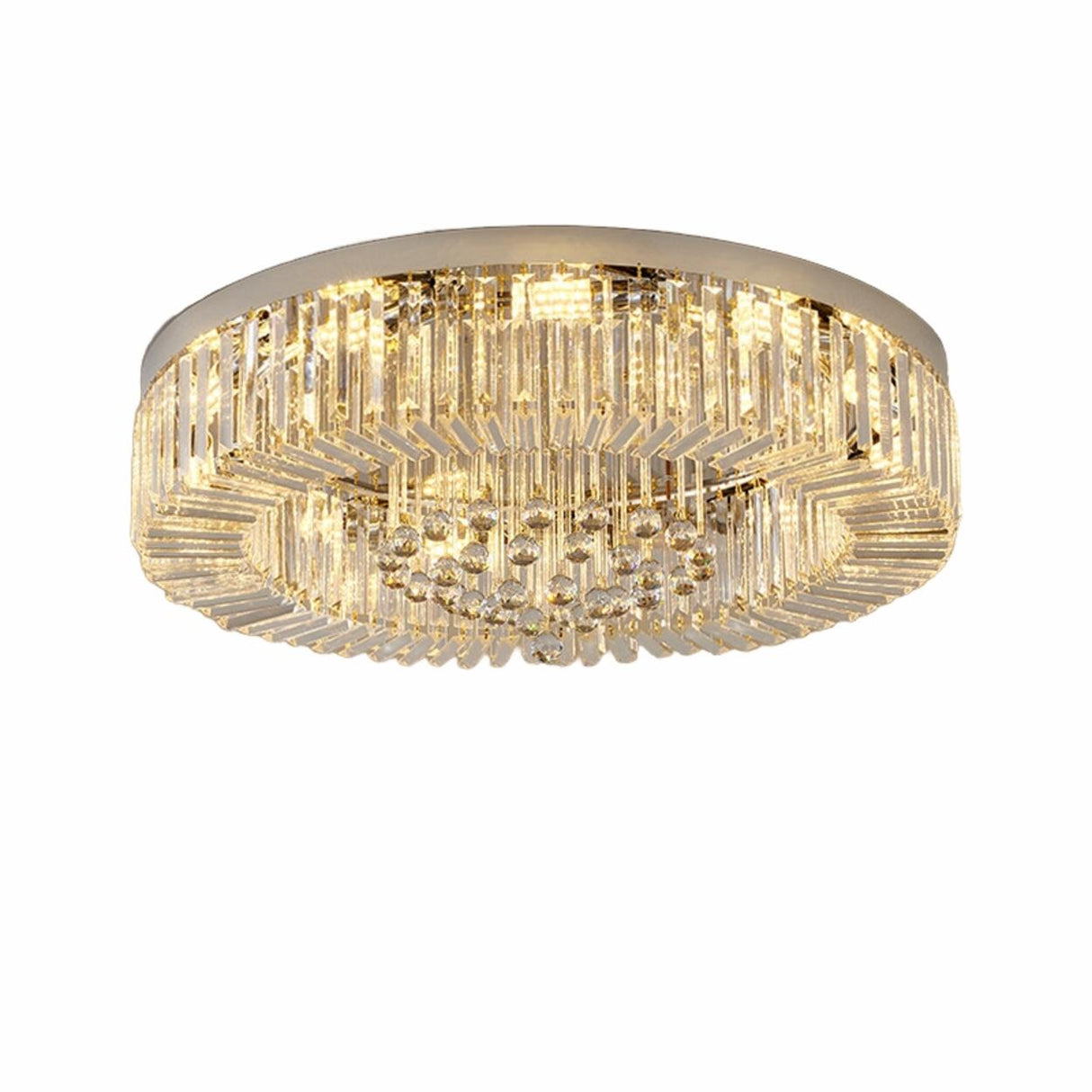 Luxury Teardrop Crystal Gold Semi-Flush Mount Light Image - 13