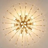 Luxury Teardrop Crystal Gold Semi-Flush Mount Light Image - 14