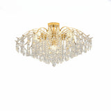 Luxury Teardrop Crystal Gold Semi-Flush Mount Light Image - 22