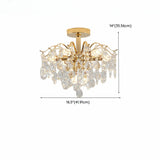 Luxury Teardrop Crystal Gold Semi-Flush Mount Light Image - 27