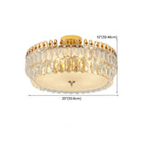 Luxury Teardrop Crystal Gold Semi-Flush Mount Light Image - 31