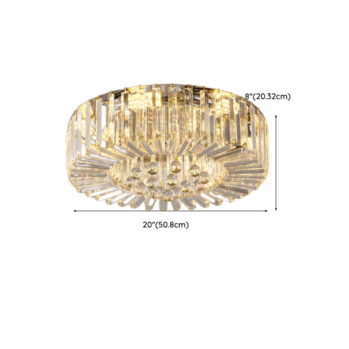 Luxury Teardrop Crystal Gold Semi-Flush Mount Light Image - 32