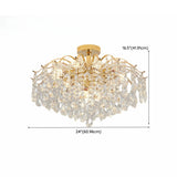 Luxury Teardrop Crystal Gold Semi-Flush Mount Light Image - 34