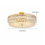 Luxury Teardrop Crystal Gold Semi-Flush Mount Light Image - 35